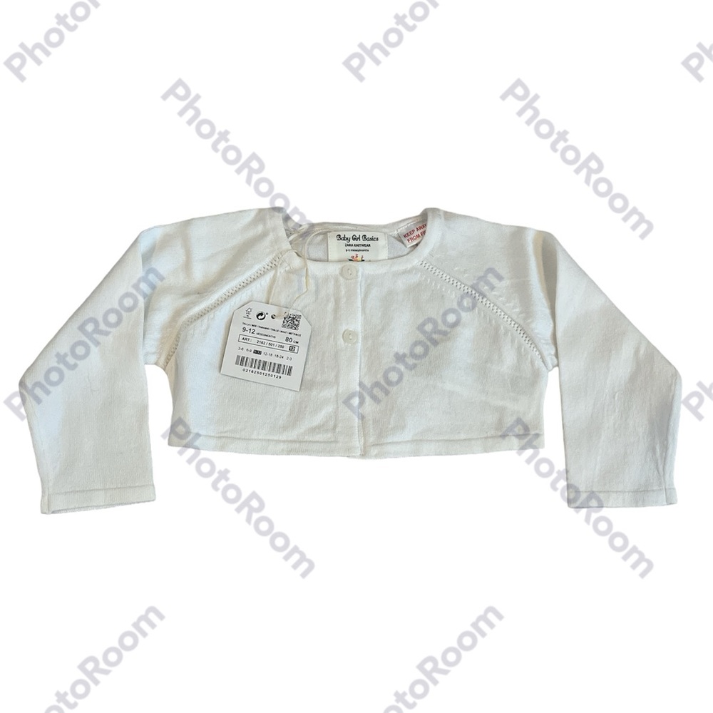 Zara Baby Girl White Cardigan Sweater NWT